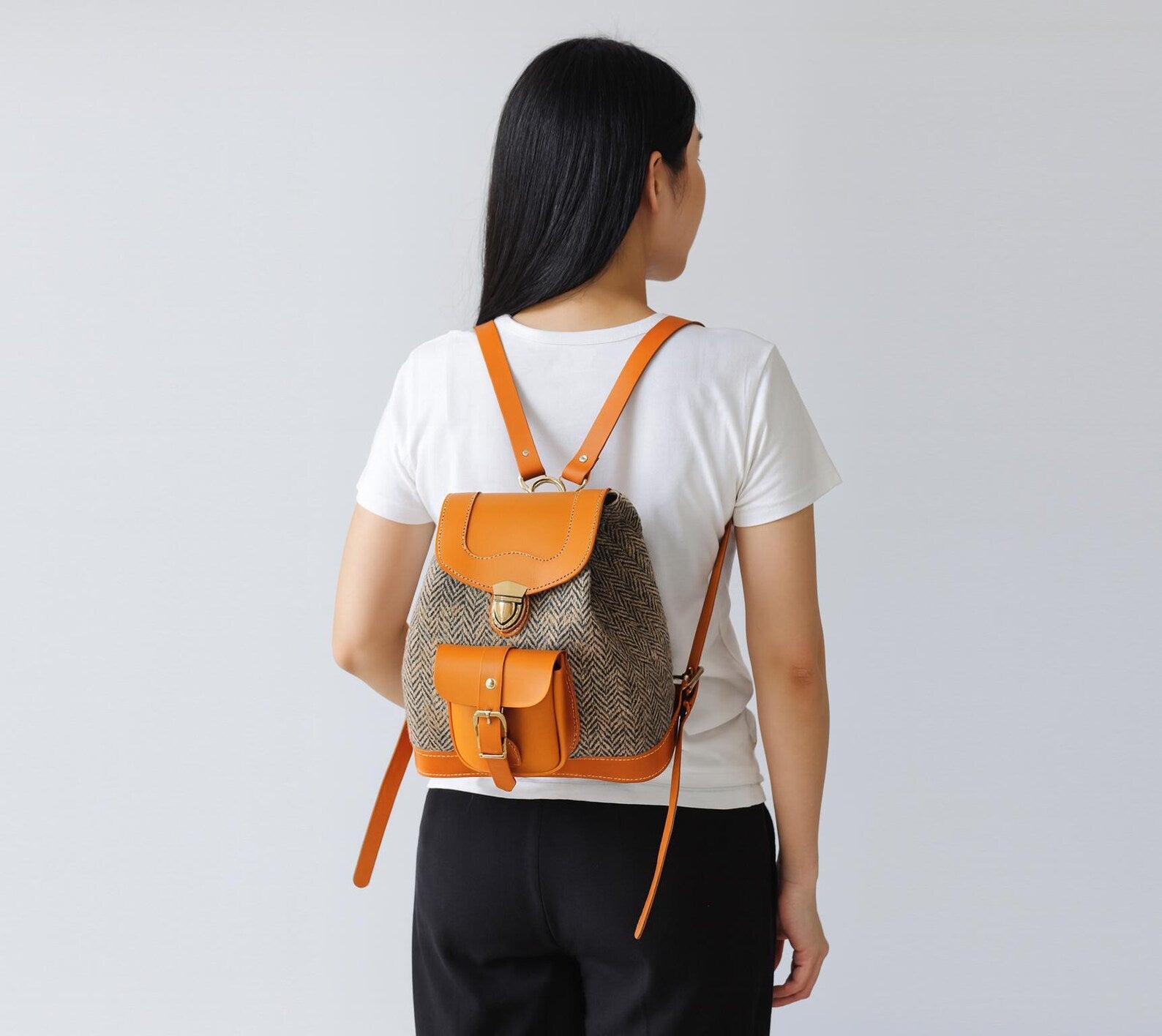 Leather Bucket Backpack
